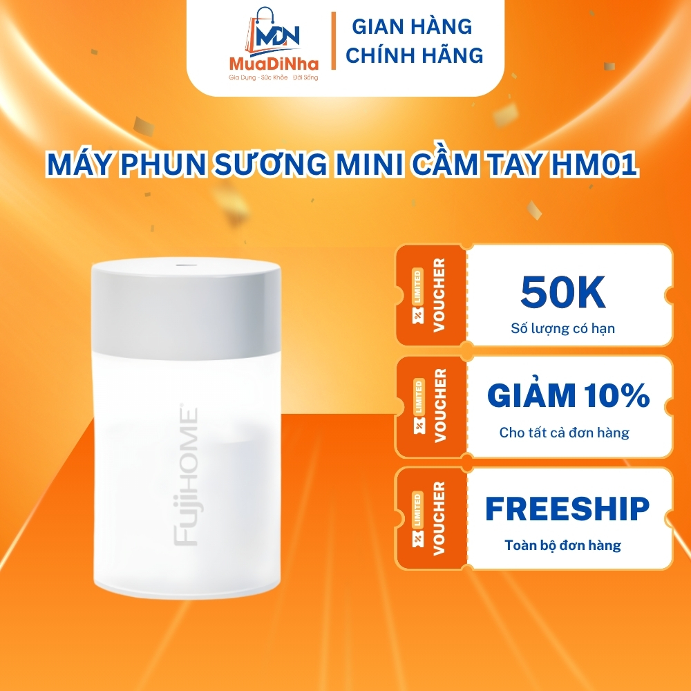 Máy Phun Sương Tạo Ẩm Mini Cầm Tay HM01, 2 Chế Độ Phun Sạc USB Bù Ẩm Khuếch Tán Tinh Dầu BH 3Tháng