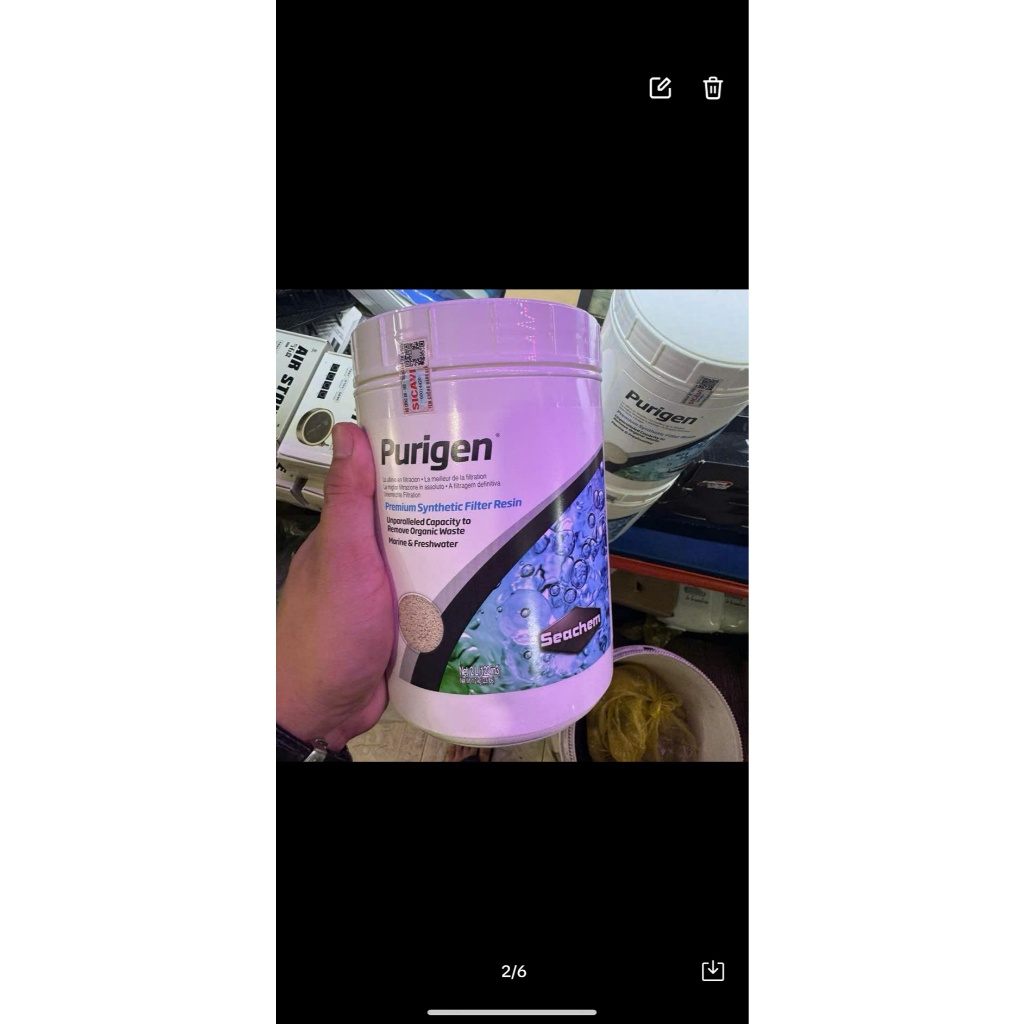 SEACHEM PURIGEN túi 50g 100ml - Vật Liệu Lọc Khử Màu lũa - Khử bụi - Khử độc