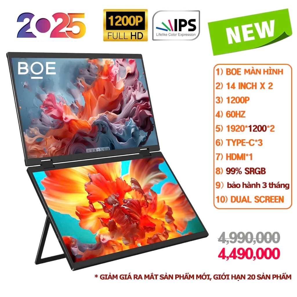 [NEW] BOE Màn hình đôi di động Dual portable screen chính hãng - 14 inch | BigBuy360 - bigbuy360.vn