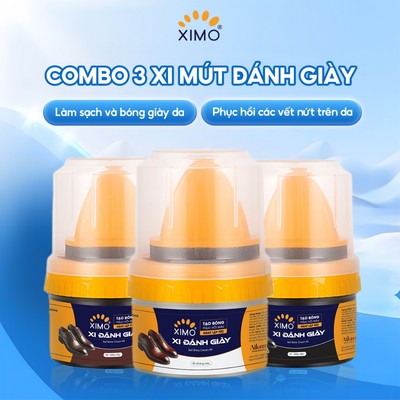 Combo 3 Xi mút đánh giày XIMO, đánh bóng đồ da, dưỡng ẩm bổ sung màu, tạo độ bóng cho da
