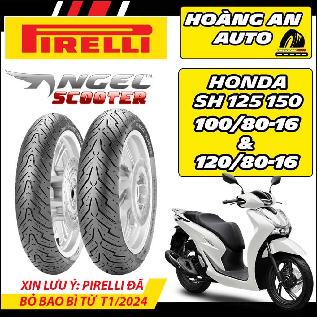 (Pirelli cho Honda SH150) Vỏ lốp xe Pirelli Angel Scooter cho SH 125 150 size 100/80-16 & 120/80-16