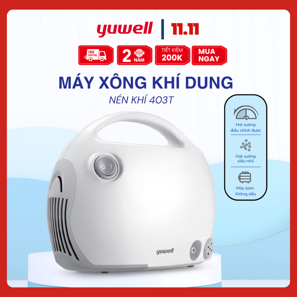 [CHÍNH HÃNG] Máy xông khí dung mũi họng Yuwell 403T
