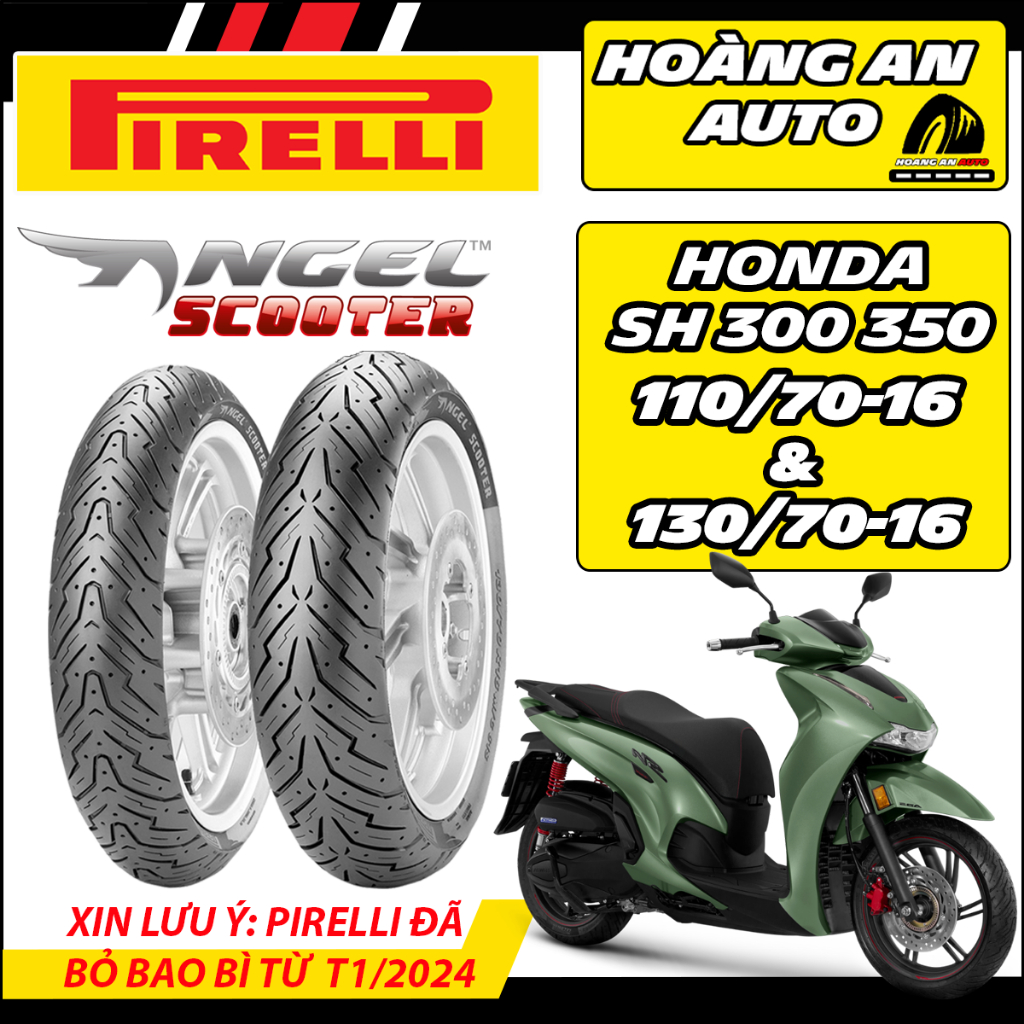 (Pirelli cho Honda SH350) Vỏ lốp xe Pirelli Angel Scooter cho SH 300 350 size 110/70-16 & 130/70-16