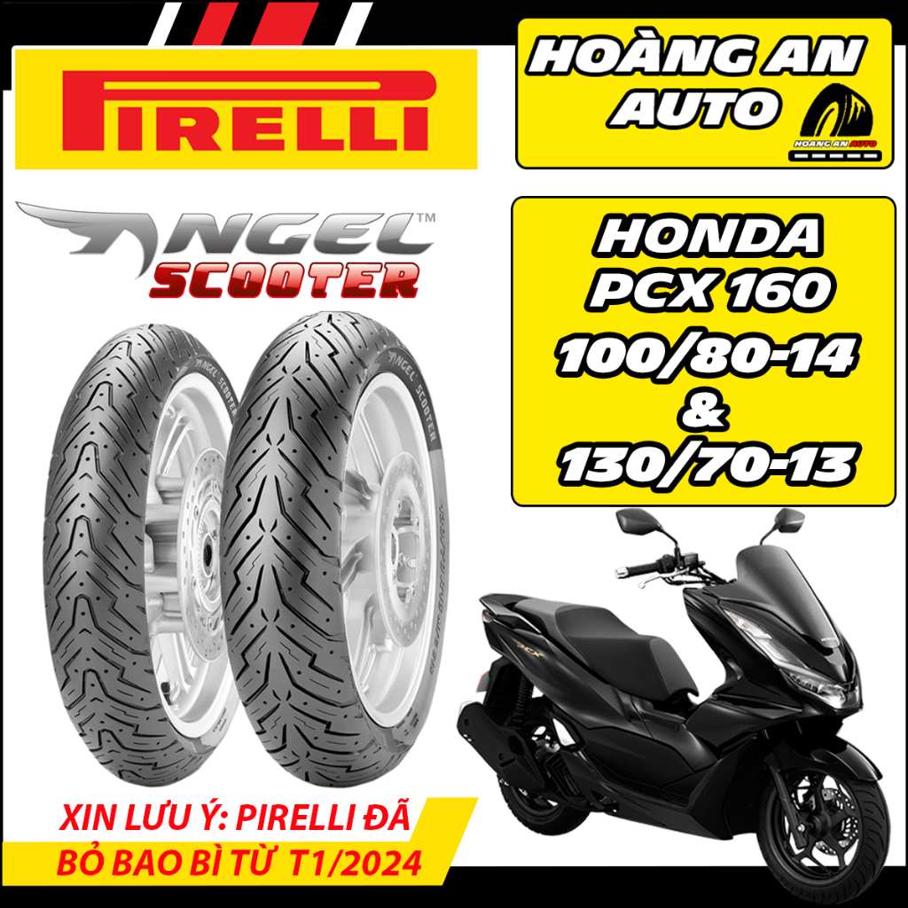 (Pirelli cho PCX 160) Cặp vỏ lốp xe Pirelli Angel Scooter cho PCX 160 size 100/80-14 & 130/70-13