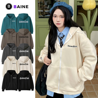  Áo Khoác NỈ CALEM CLUB In Chữ Chất Nỉ Bông Dày Dặn BM162 Áo Hoodie Khóa Kéo Unisex Nam Nữ Form Rộng Nhiều Màu BAINE 
