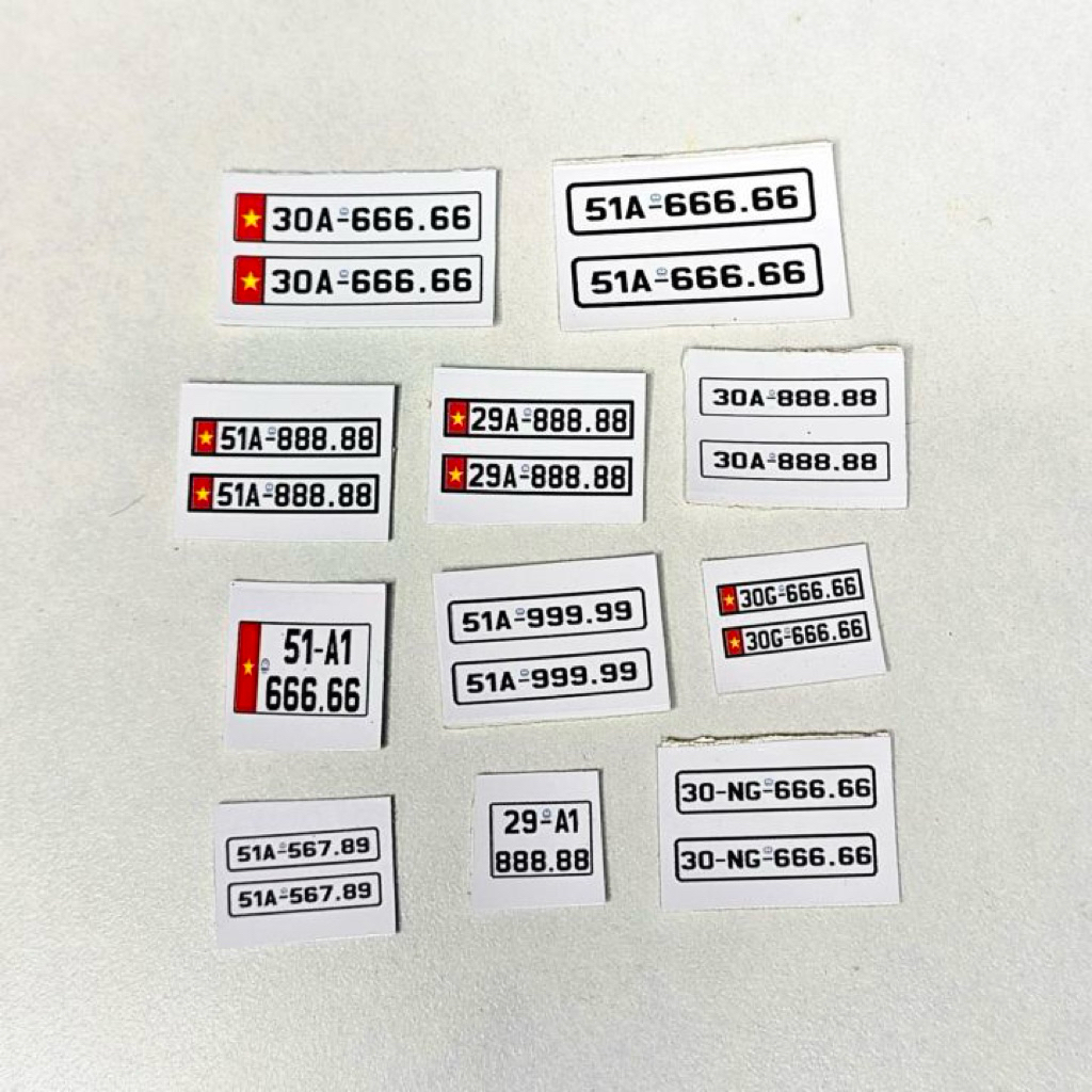 Bộ 2 biển số xe mô hình