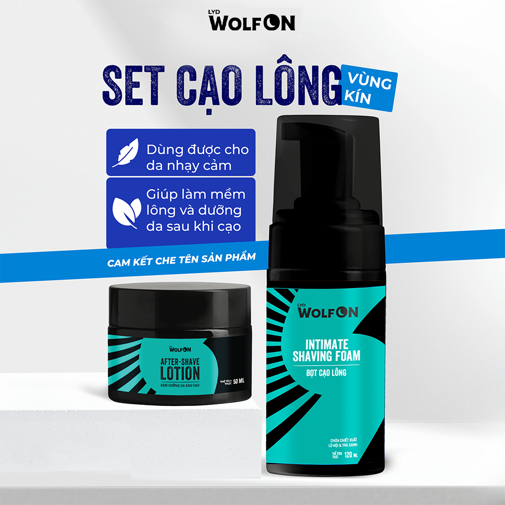  Set Cạo Lông Vùng Kín Loli & The Wolf - Bọt Cạo Lông Giúp Làm Mềm Lông 120ml + Kem Dưỡng Dịu Nhẹ Tức Thì 50ml 