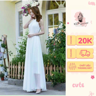 Đầm Maxi Dáng Dài, Váy Đầm Cổ Yếm Xòe Kèm Bell Hai Lớp Siêu Sang Sát Nách Thoải Mái Theo Nàng Mọi Hoạt Động MP145