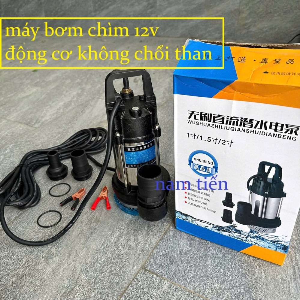 Máy Bơm Chìm Không Chổi Than , Bơm Tõm DC 12V 800W. Bơm nước 12V