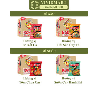  THÙNG30GÓI -MASAN- Mì Kokomi 90 4 vị: Tôm chua cay Sườn cay hành phi Hải sản cay tê Bò xốt cà Kokomi Đại 90-95g gói 