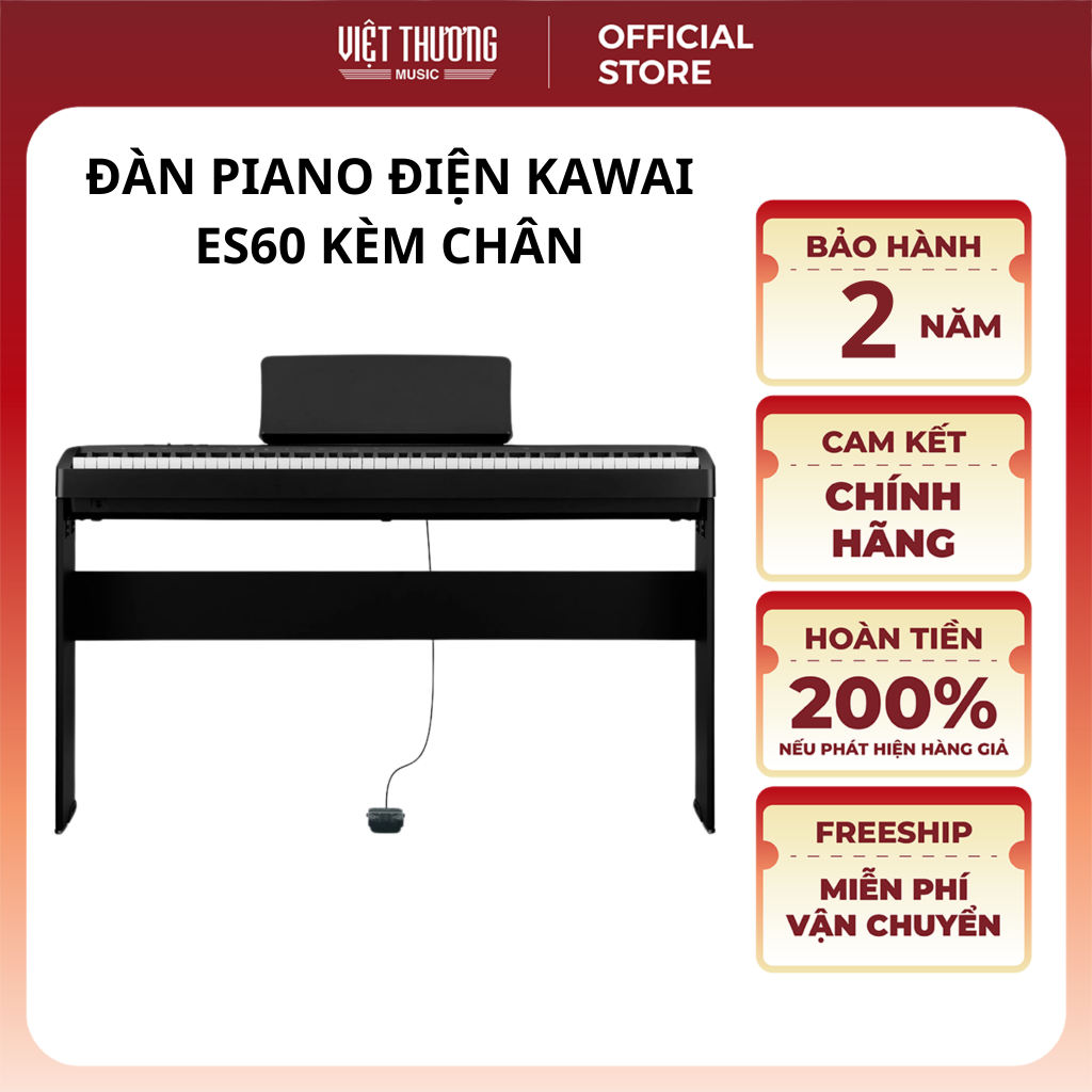 Đàn Piano Điện Kawai ES60 Kèm Chân, Gọn Nhẹ, Tặng Kèm Ghế, Chính Hãng, Thiết Kế Hiện Đại - Việt Thươ