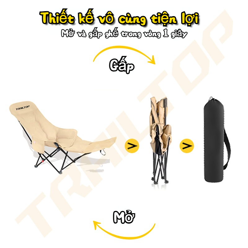 【COD】Trailtop Ghế Ngả Lưng Thư Giãn Gấp Gọn Chứa Cotton Ghế Gấp Gọn Camping Cắm Trại Dã Ngoại | BigBuy360 - bigbuy360.vn