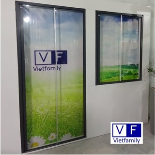 Cửa cuốn nhựa trong PVC Vietfamily kéo ngang lắp cửa đi