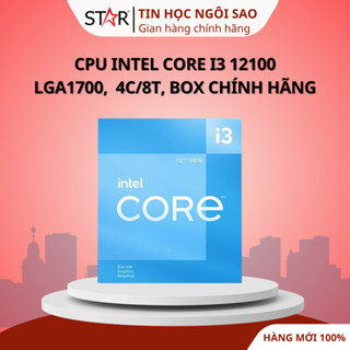  CPU Intel Core I3 12100 | LGA1700 Turbo 4.30 GHz 4C 8T 12MB Box Chính Hãng - Bảo hành 36 tháng 