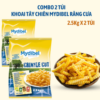 Combo 2 túi Khoai tây chiên đông lạnh Mydibel 2.5kg, cắt răng cưa Crinkle cut 12/12mm (2.5kg x 2)