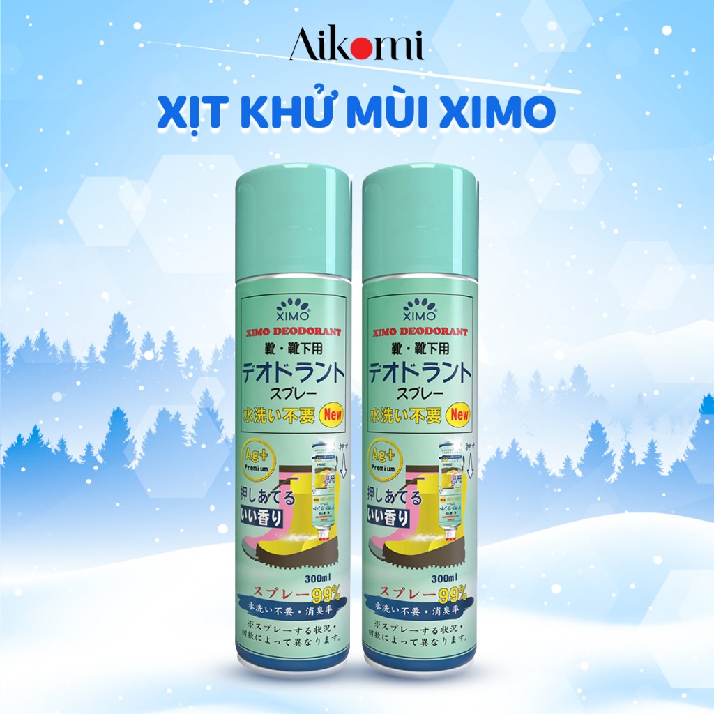 Bình xịt khử mùi hôi chân và giày, lưu hương thơm công nghệ Bạc ion, kháng khuẩn XIMO 300ml (VSG08)