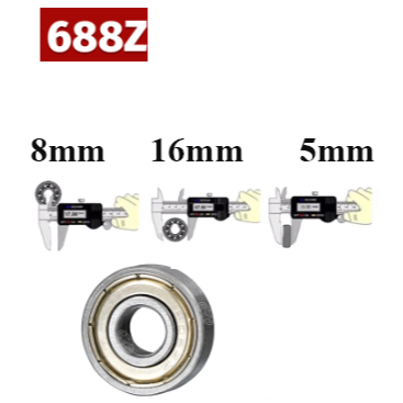 Vòng Bi Mã 688Z 8x16x5mm – Thép Cứng, Chịu Lực Tốt, Dùng Cho Motor, Quạt
