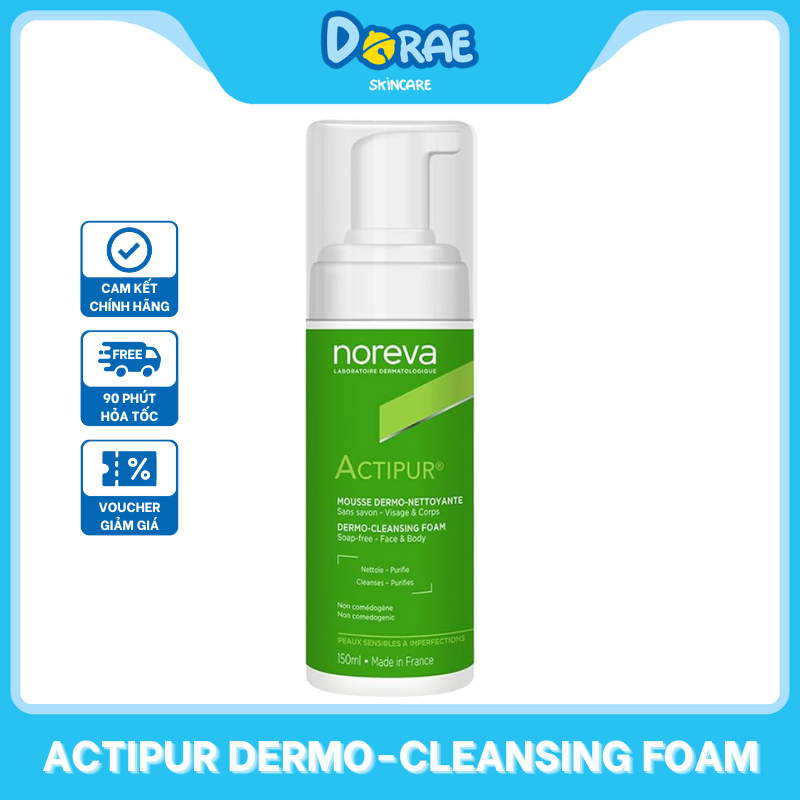 NOREVA I Foam rửa mặt an toàn dịu nhẹ dành cho da dầu mụn nhạy cảm Noreva Actipur Dermo - Cleansing 