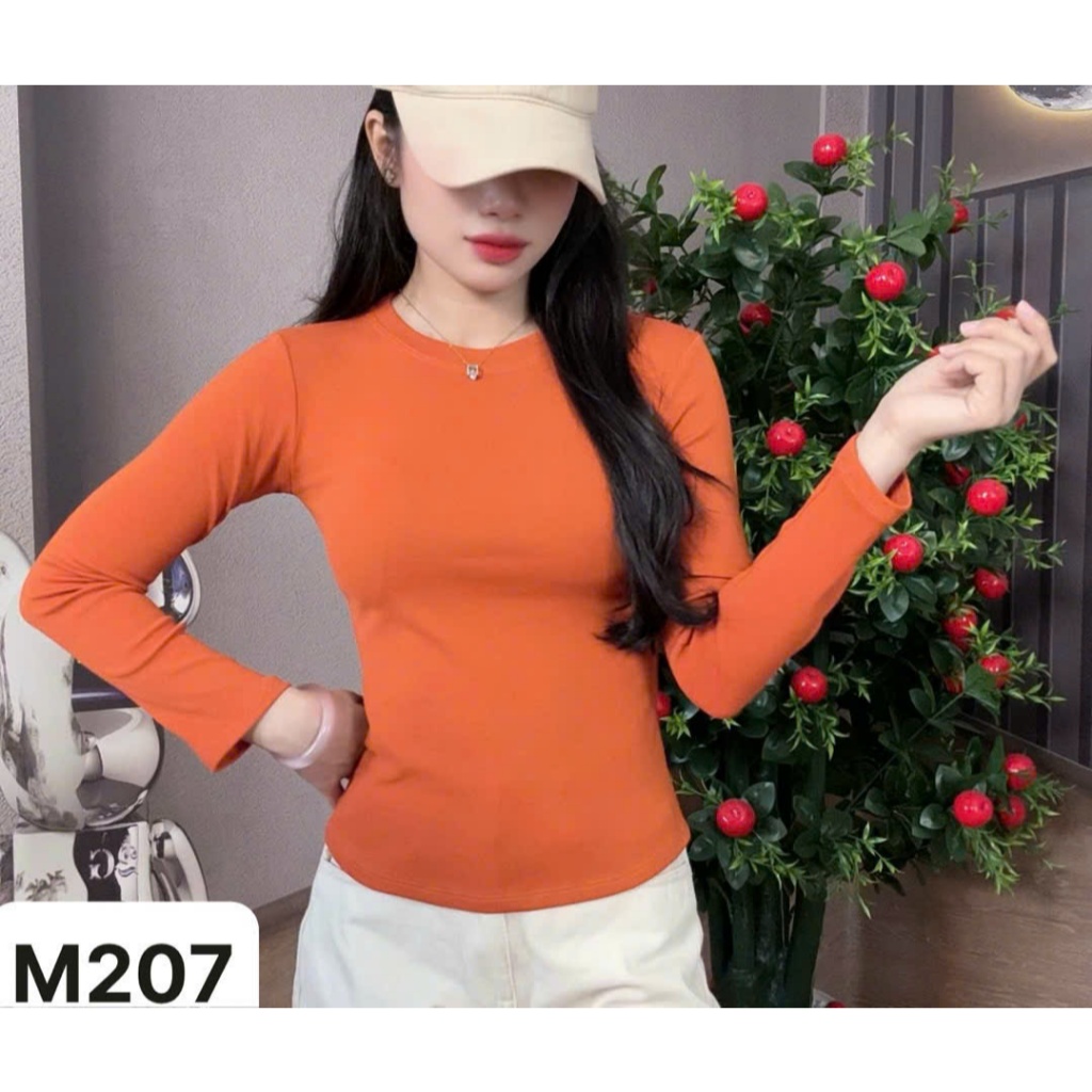 Áo thun ôm body cao cấp tôn eo DOGA tay dài trơn, chất COTTON BORIP co giãn, mềm mịn mát 10 màu M207 | BigBuy360 - bigbuy360.vn