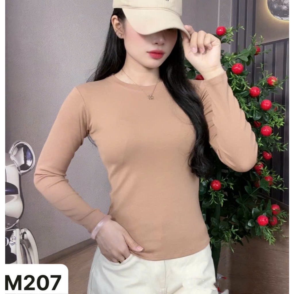 Áo thun ôm body cao cấp tôn eo DOGA tay dài trơn, chất COTTON BORIP co giãn, mềm mịn mát 10 màu M207 | BigBuy360 - bigbuy360.vn