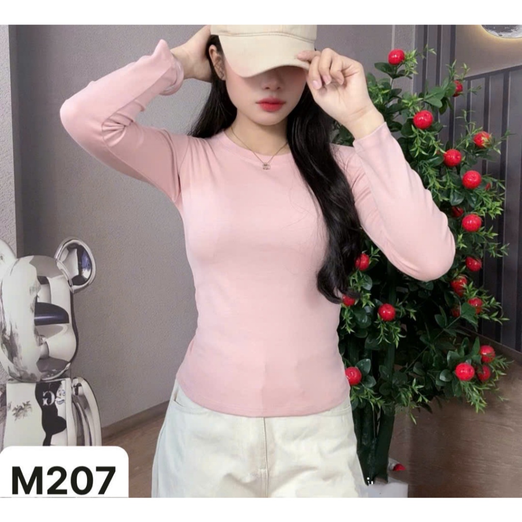 Áo thun ôm body cao cấp tôn eo DOGA tay dài trơn, chất COTTON BORIP co giãn, mềm mịn mát 10 màu M207 | BigBuy360 - bigbuy360.vn