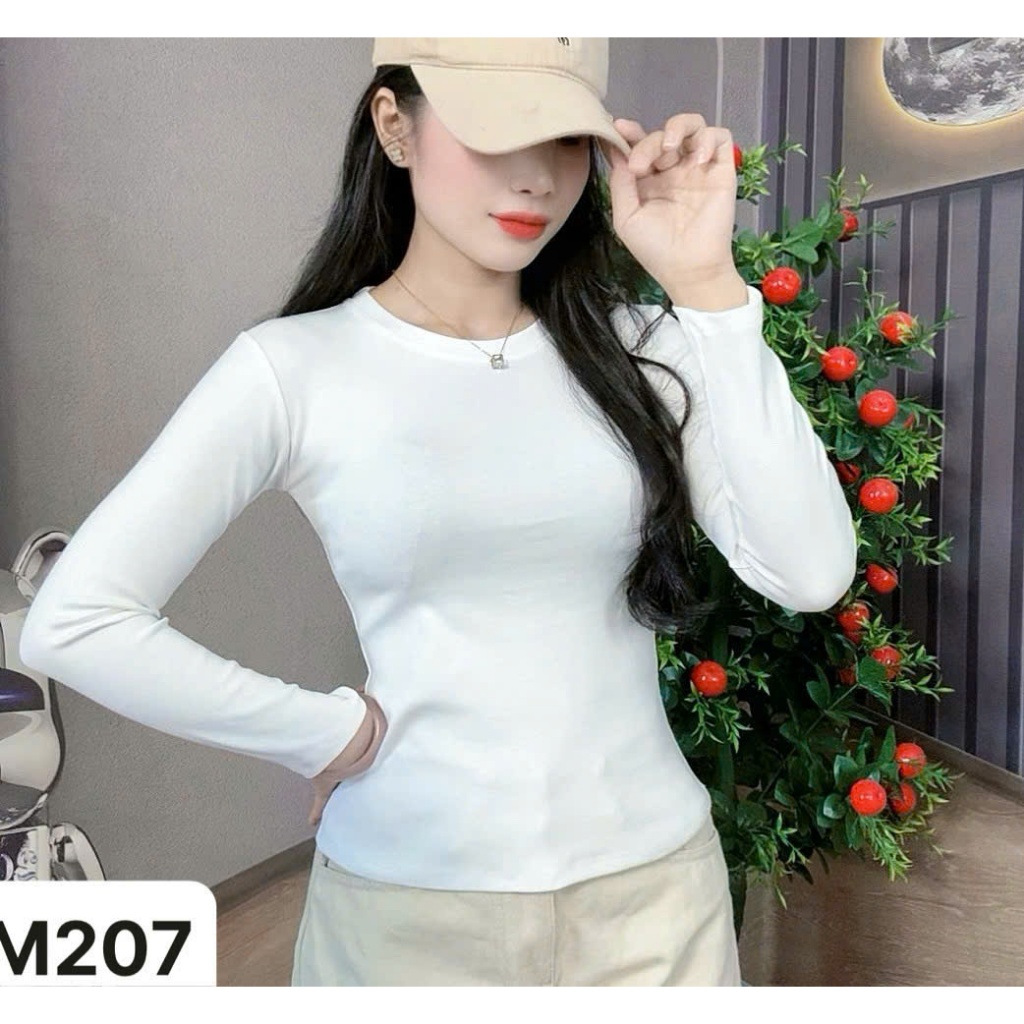 Áo thun ôm body cao cấp tôn eo DOGA tay dài trơn, chất COTTON BORIP co giãn, mềm mịn mát 10 màu M207 | BigBuy360 - bigbuy360.vn