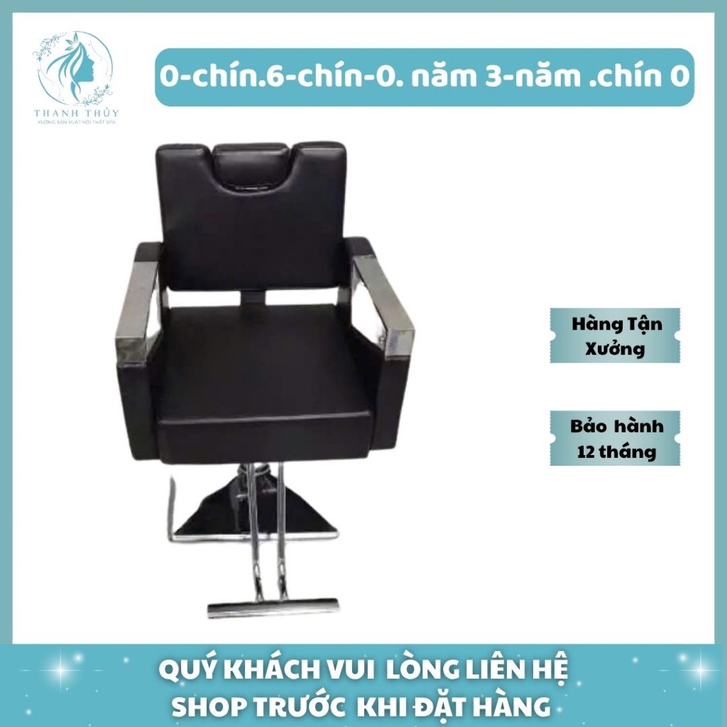 Ghế Cắt Tóc Nam, Ghế cắt tóc có ngả lưng, Ghế cắt tóc xoay nâng hạ có gạt để chân chắc chắn| Thanh N