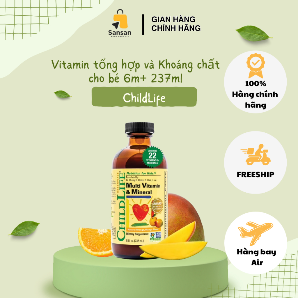 Siro Vitamin tổng hợp và Khoáng chất ChildLife Multi-Vitamin and Mineral 237ml - Nội địa Mỹ
