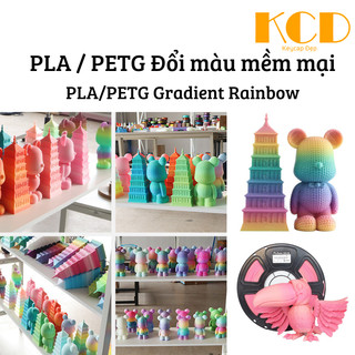  Nhựa in 3D PETG   PLA  thuần màu Silk Rainbow nhựa màu PLA Silk lấp lánh chuyển màu cực đẹp khối lượng 1kg 