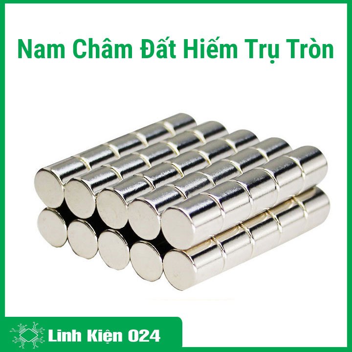 Nam Châm Đất Hiếm Trụ Tròn Nhiều Kích Thước