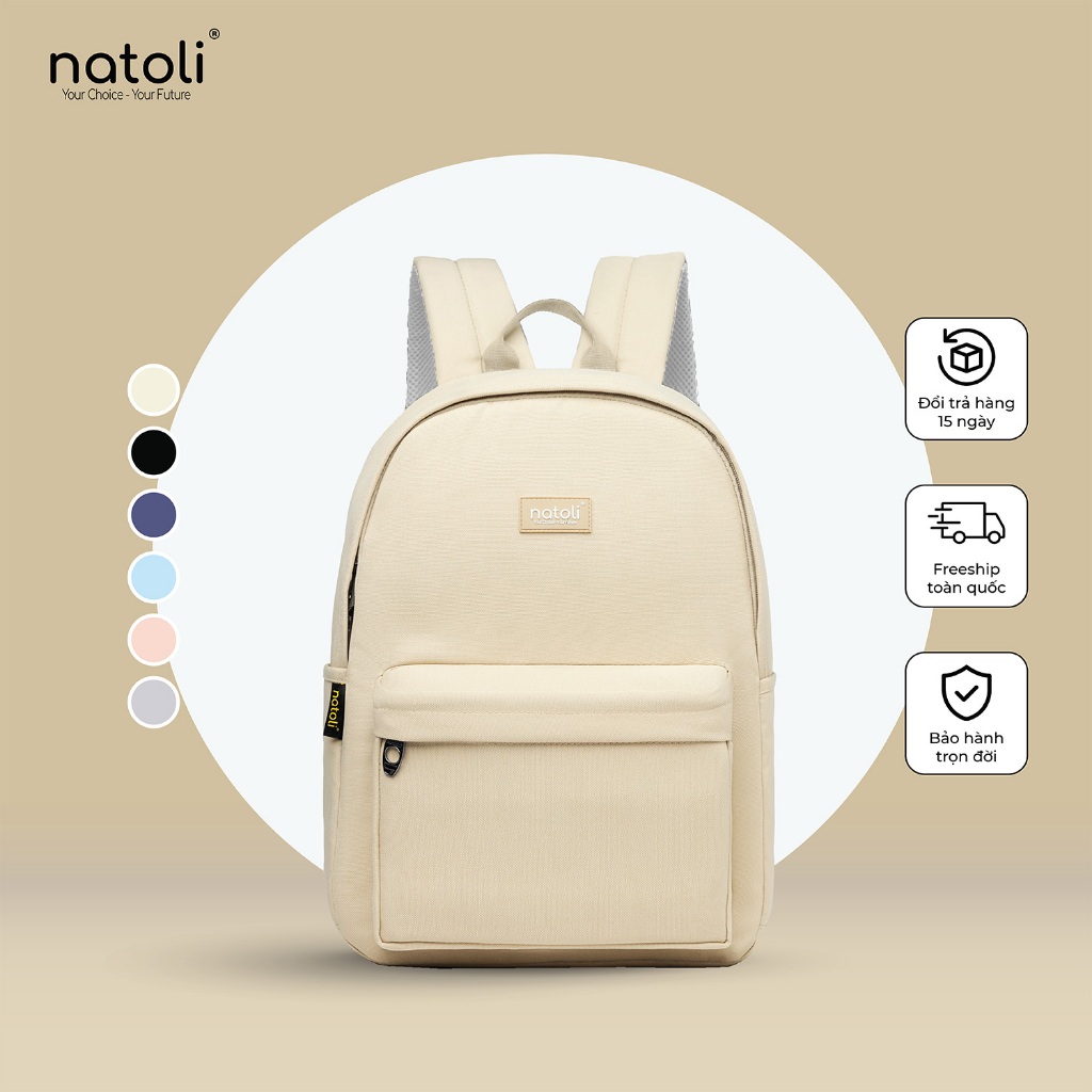 Balo đi học đơn giản hàn quốc NATOLI nhiều ngăn chống nước tốt - Basic Backpack B2