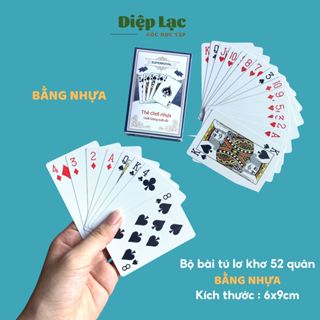   1-5b  Bộ bài tây BẰNG NHỰA tú lơ khơ trơn bài 52 cây chơi ngày tết bền đẹp - vpp Diệp Lạc 