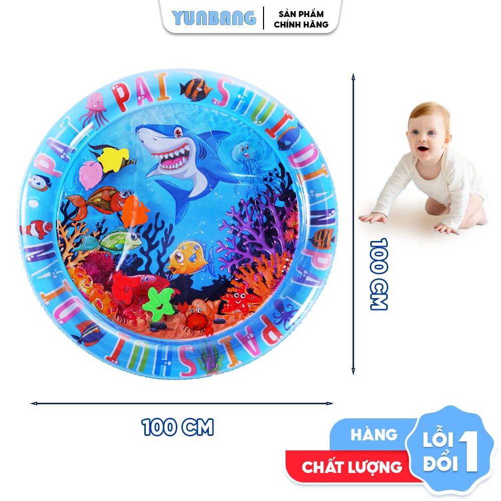 Thảm Nước Cho Bé 100x100, Nệm Nước Đại Dương Bò Trườn Làm Mát, Đồ Chơi Vận Động Và Phát Triển Giác Quan