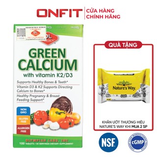  Viên Uống Bổ Sung Canxi D3 K2 Olympian Labs Green Calcium  100 Viên  Bổ Sung Canxi Hữu Cơ | ONFIT 