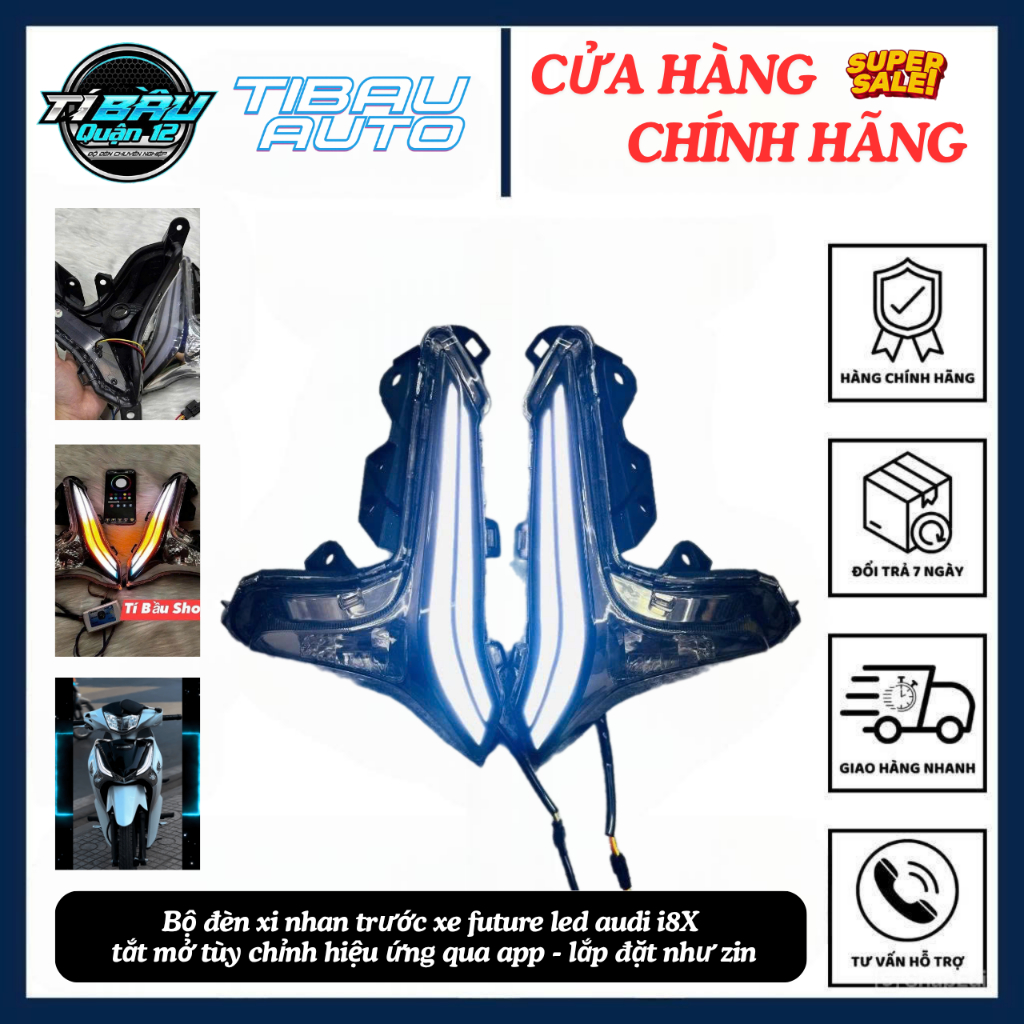 Bộ đèn xi nhan trước xe future led audi i8x - tắt mở tùy chỉnh hiệu ứng qua app - lắp đặt như zin