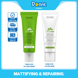  BABE l Kem dưỡng ẩm ngăn ngừa mụn giảm bóng nhờn cho da dầu mụn Babe Stop AKN Mattifying Moisturiser 