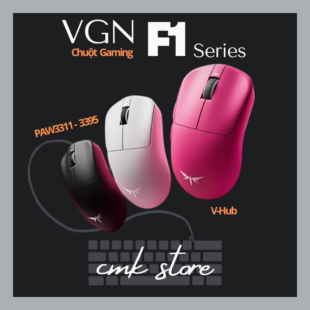Chuột không dây Gaming VGN F1 Dragonfly MOBA F1/F1 Pro/F1 Promax - Chuột Công Thái Học