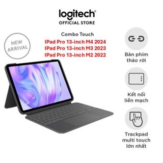  Logitech Combo Touch cho Ipad Air M4 & M3 & M2-13 inch - bao da bàn phím Trạckpad có thể tháo rời 