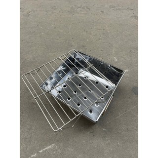 Bếp nướng than hoa,bếp nướng ngoài trời,bếp nướng mang đi[inox] 20x20x10