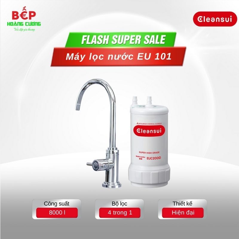Máy lọc nước Mitsubishi Cleansui EU101 – Giải pháp lọc nước tinh khiết, giữ khoáng chất tự nhiên, nâ