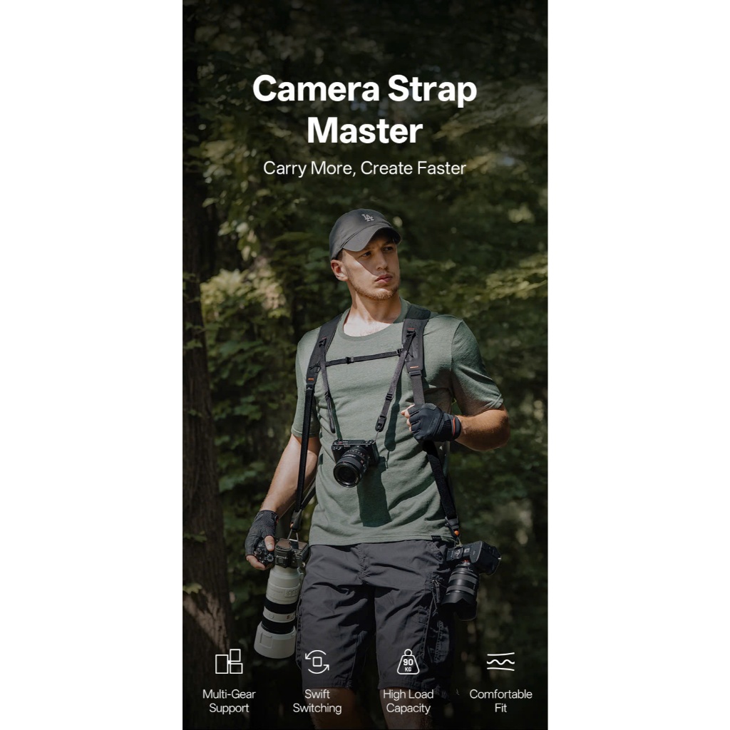 Dây đeo cùng lúc 2 máy ảnh PGYTECH Camera Strap Master - PCB-275 / PCB-531 - Hàng chính hãng