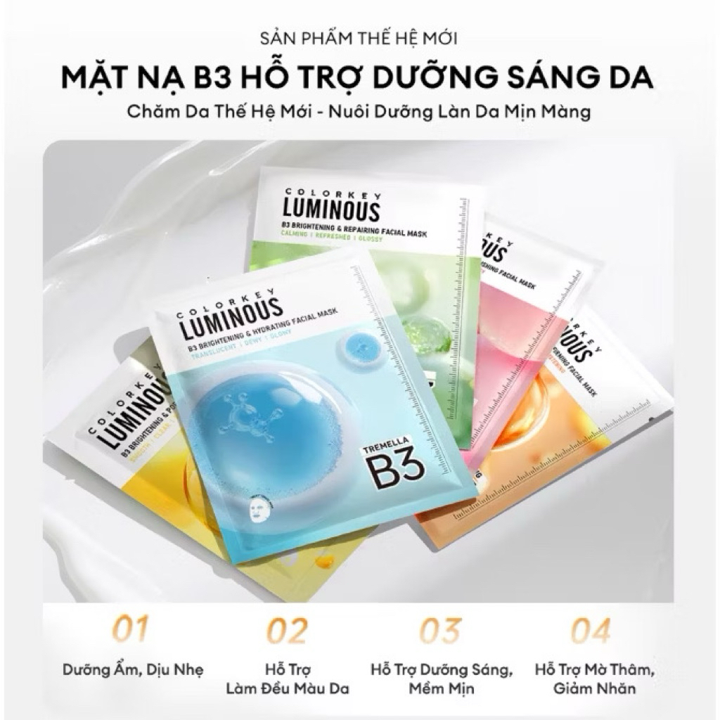 Mặt Nạ Colorkey B3 Hỗ Trợ Dưỡng Sáng Da Luminous B3 Brightening Facial Mask 30ml