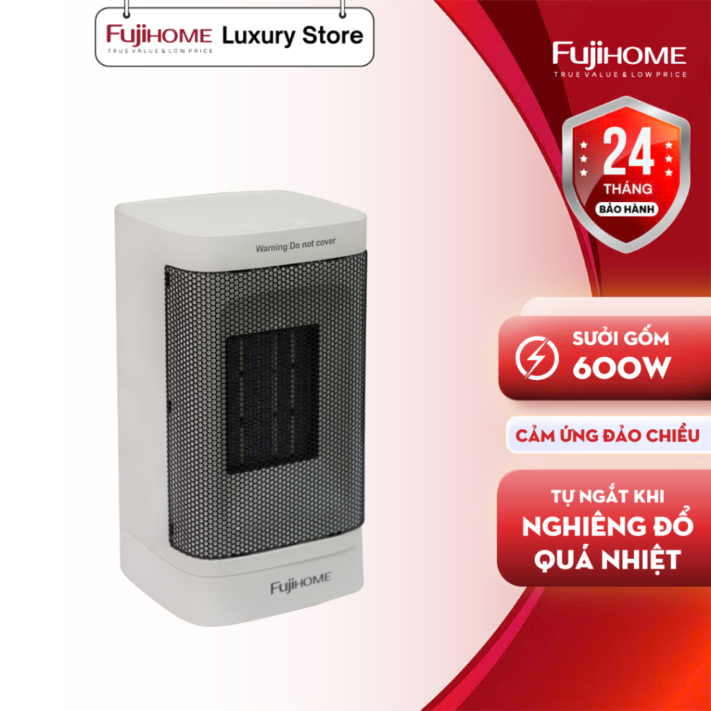 Máy sưởi gốm mini Fujihome FH600 – Ấm nhanh, êm ái, cực tiết kiệm điện