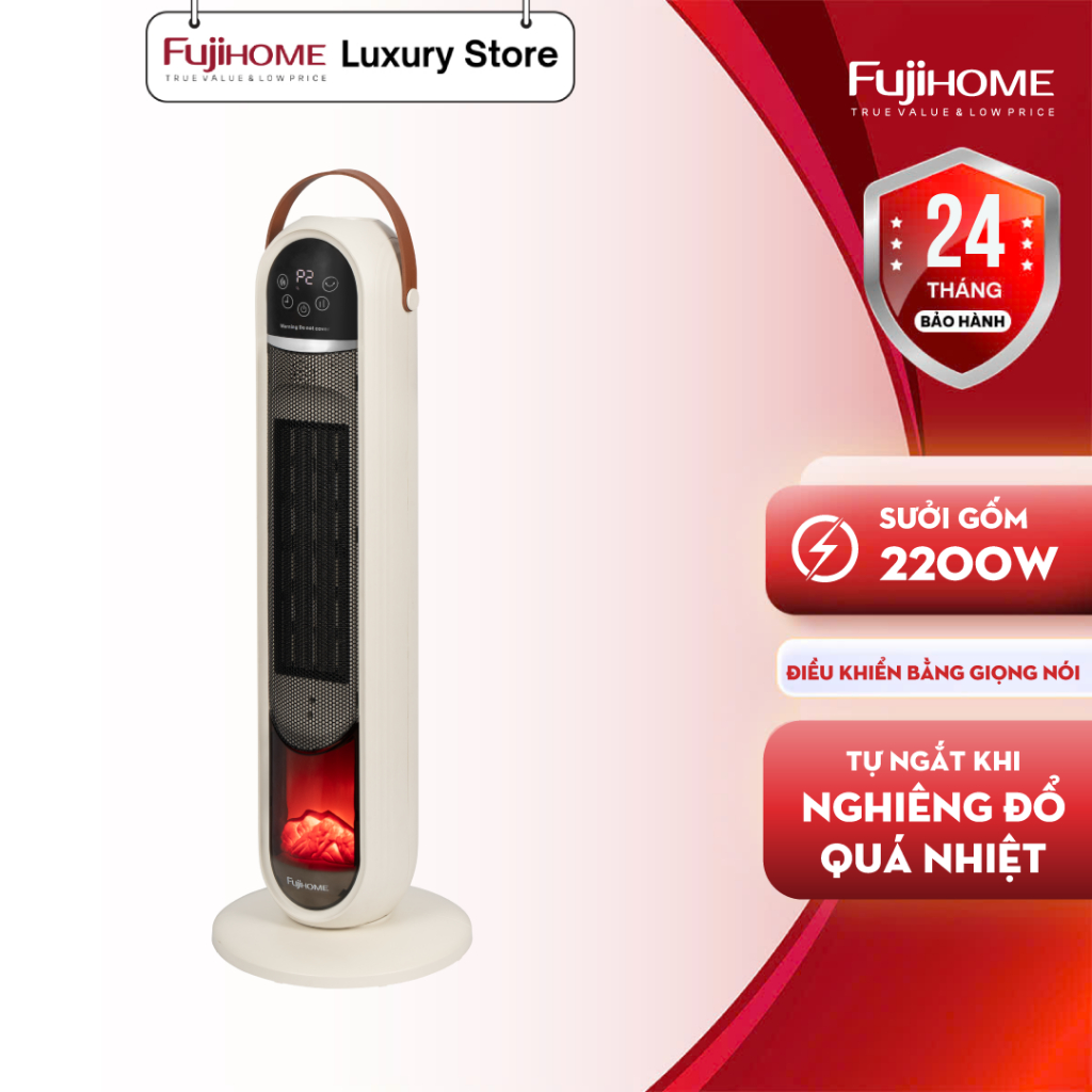 Quạt Sưởi Thông Minh Fujihome FH202 – Ấm Nhanh, Tiết Kiệm Điện, Siêu Êm