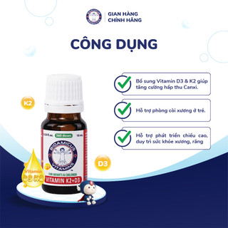 BioAmicus Vitamin K2&D3 hỗ trợ phát triển xương răng của trẻ - D3K2 Cho Bé