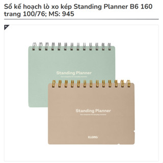  KLONG - Sổ Kế Hoạch Lò Xo Kép Standing Planner B6 160 Trang 100 76; MS: 945 ♥ 