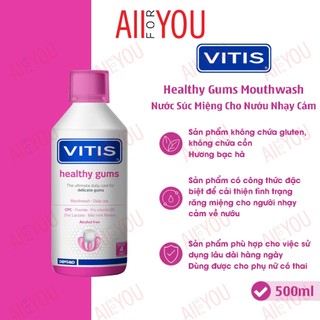 [MẪU MỚI - HSD 11/2027] Vitis Healthy Gums Mouthwash - Nước súc miệng chăm sóc nướu răng nhạy cảm.