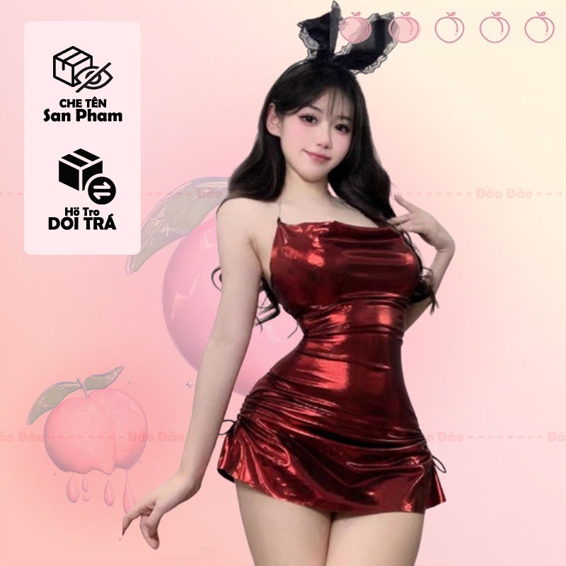 【 Đào Đào 】Đồ lót gợi cảm  Bộ pijama gợi cảm váy ngủ sexy trang phục cosplay gợi cảm màu đỏ