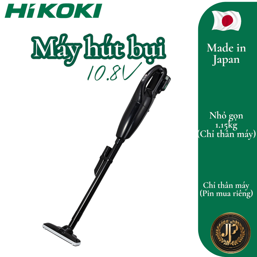 [HiKOKI] Máy hút bụi dùng pin 10.8V R12DC (Đen) – Pin 2.0Ah và sạc