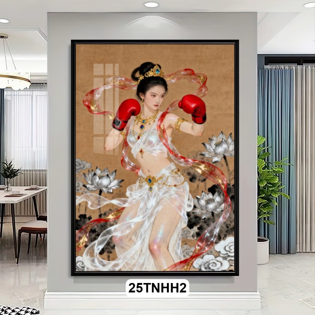 Tranh Cô Tiên Hài Hước Ngộ Nghĩnh Decor – Tráng Gương Có Khung, Decor Không Gian Thêm Vui Nhộn